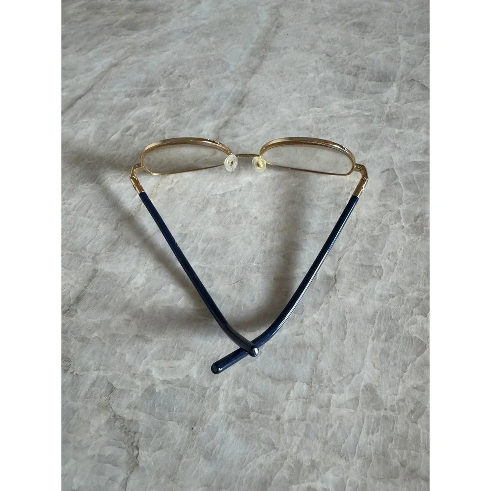 Tory Burch Navy Gold Cateye Full Rim Metal Glasses Eyeglasses‎ Frame Women